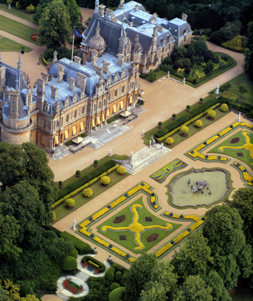 Aerial view of Waddesdon Manor