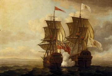 The capture of the 'Nuestra Senora de Covadonga' by John Clevely, 1756 The capture of the 'Nuestra Senora de Covadonga' by John Clevely, 1756