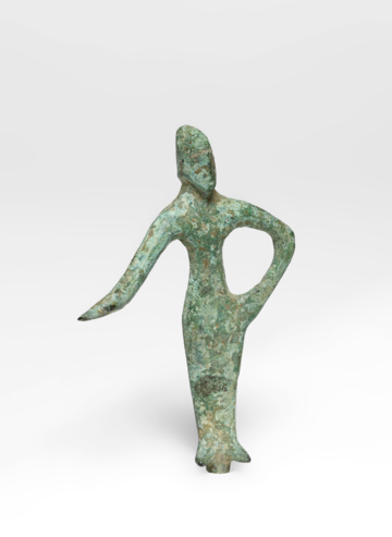 Italic bronze figurine, female statuette, 500 B.C.