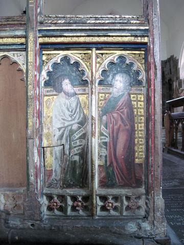 St Mark and St Matthew on the 16th-century screen at Bramfield, Suffolk.